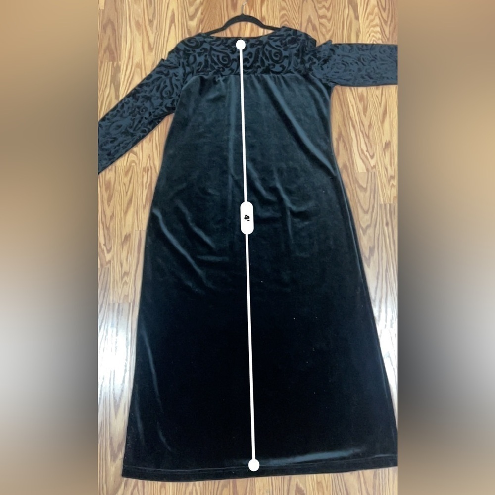 Diane Von Furstenberg The Color Authority Black Velvet Burnout Maxi Dress Size L - Picture 6 of 8